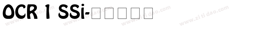 OCR 1 SSi字体转换
